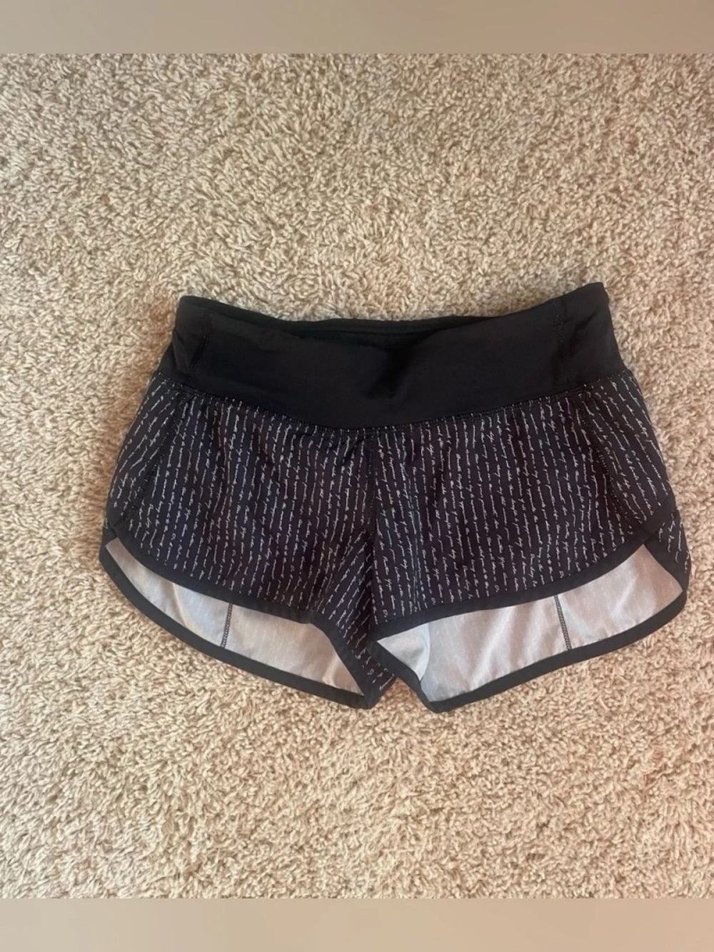 Black Patterned Women’s Running Shorts